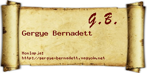 Gergye Bernadett névjegykártya