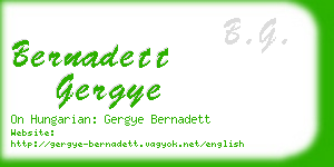 bernadett gergye business card